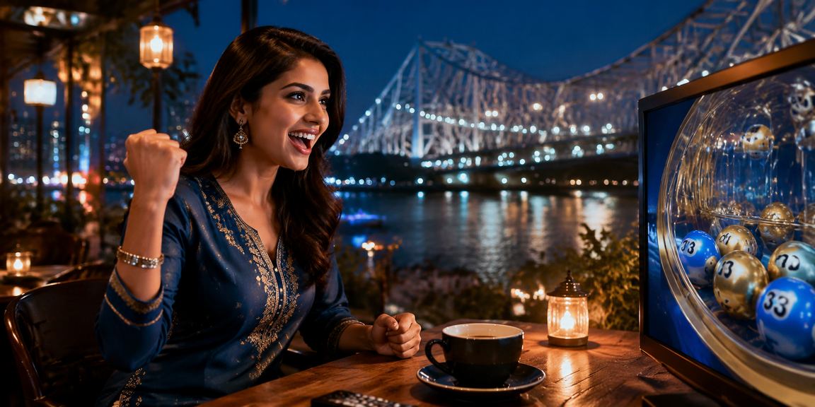 Indian woman playing lottery with responsible smile